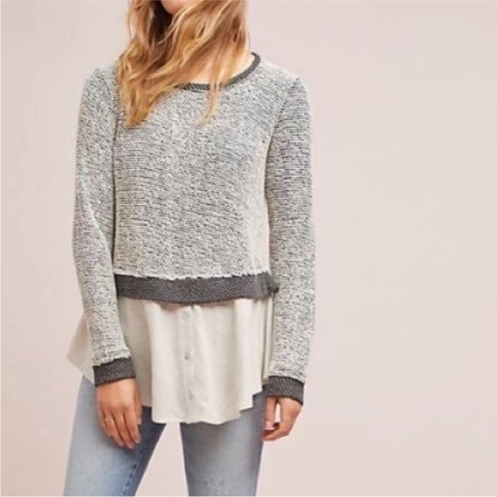 Eri + Ali Fabiola Pullover Layered Sweater Top XS